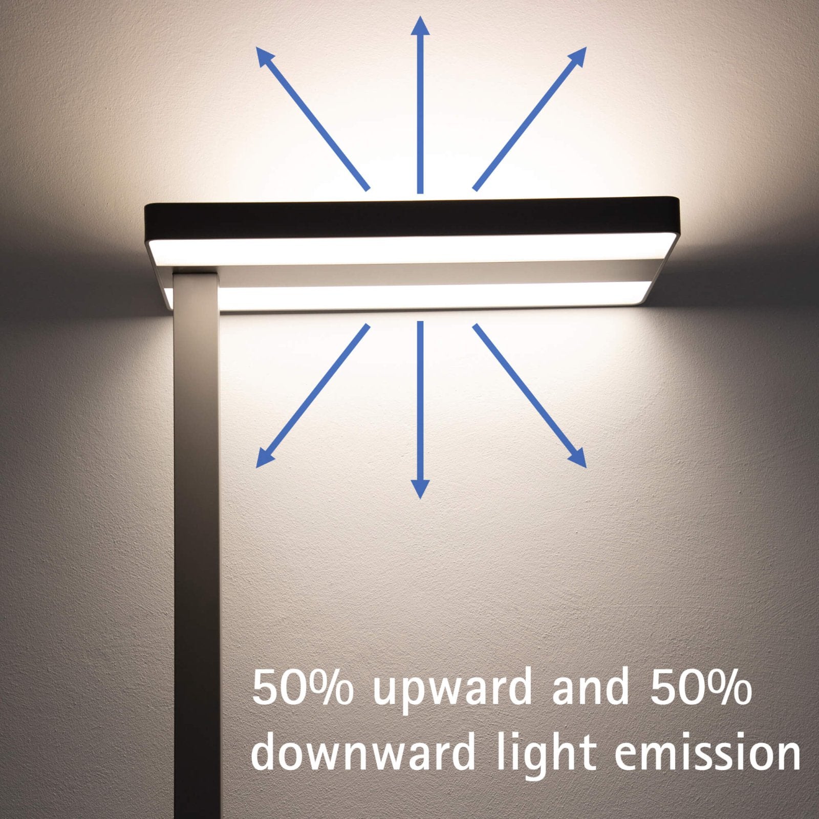 MAUL Stehleuchte LED MAULjaval – 4000 K (neutralweiss) – 9'059 lm 80 W – silber