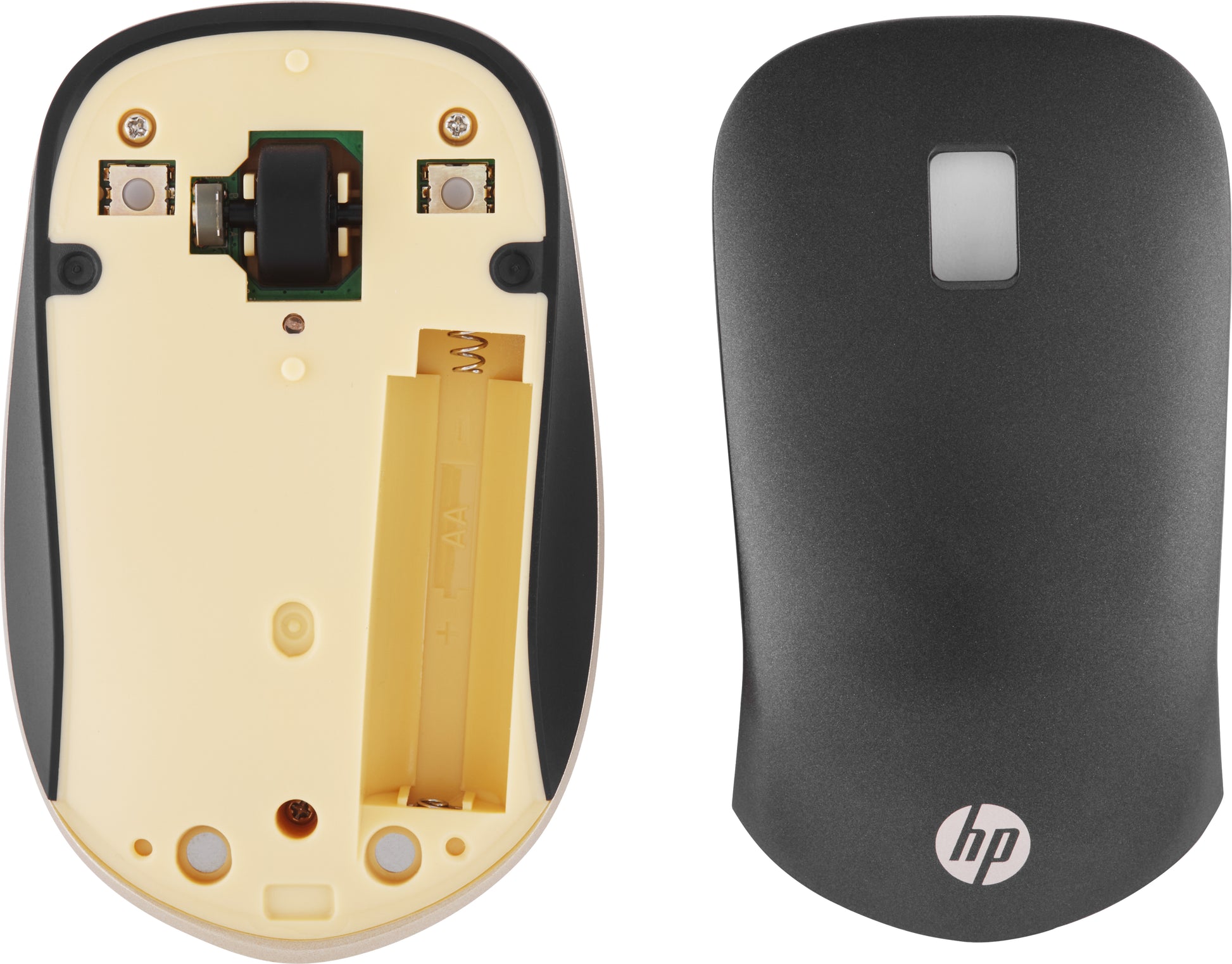 HP 410 Slim – Maus – Kabellos (Bluetooth), 2000 DPI, beidhändig, Schwarz, Silber