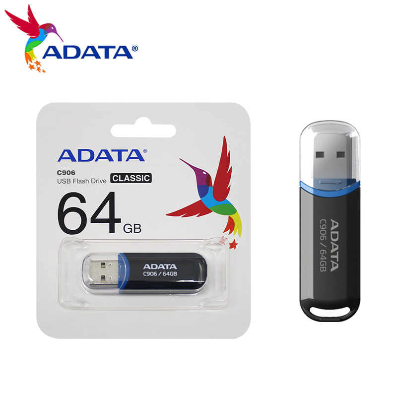 ADATA C906 – 64 GB USB 2.0 Flash-Laufwerk, USB Typ-A, Schwarz