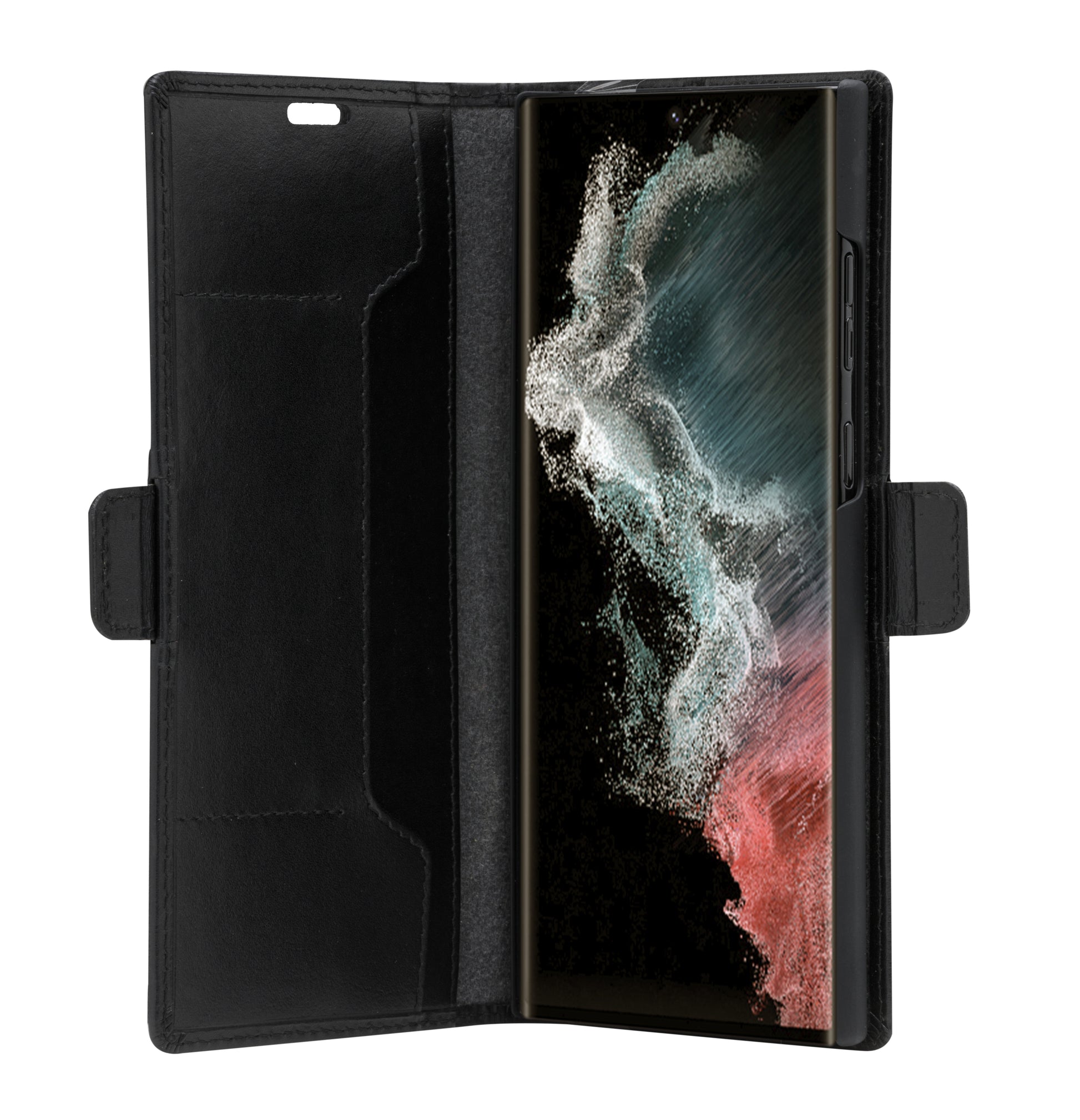 dbramante1928 Copenhagen Slim Folio – für Samsung Galaxy S22 Ultra, mit Ständer, schwarz, kratzresistent