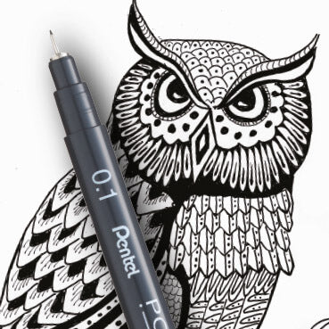 Pentel Pointliner Fineliner Set – 8 Stk., 0,03–0,8 mm, schwarz, wasserfest