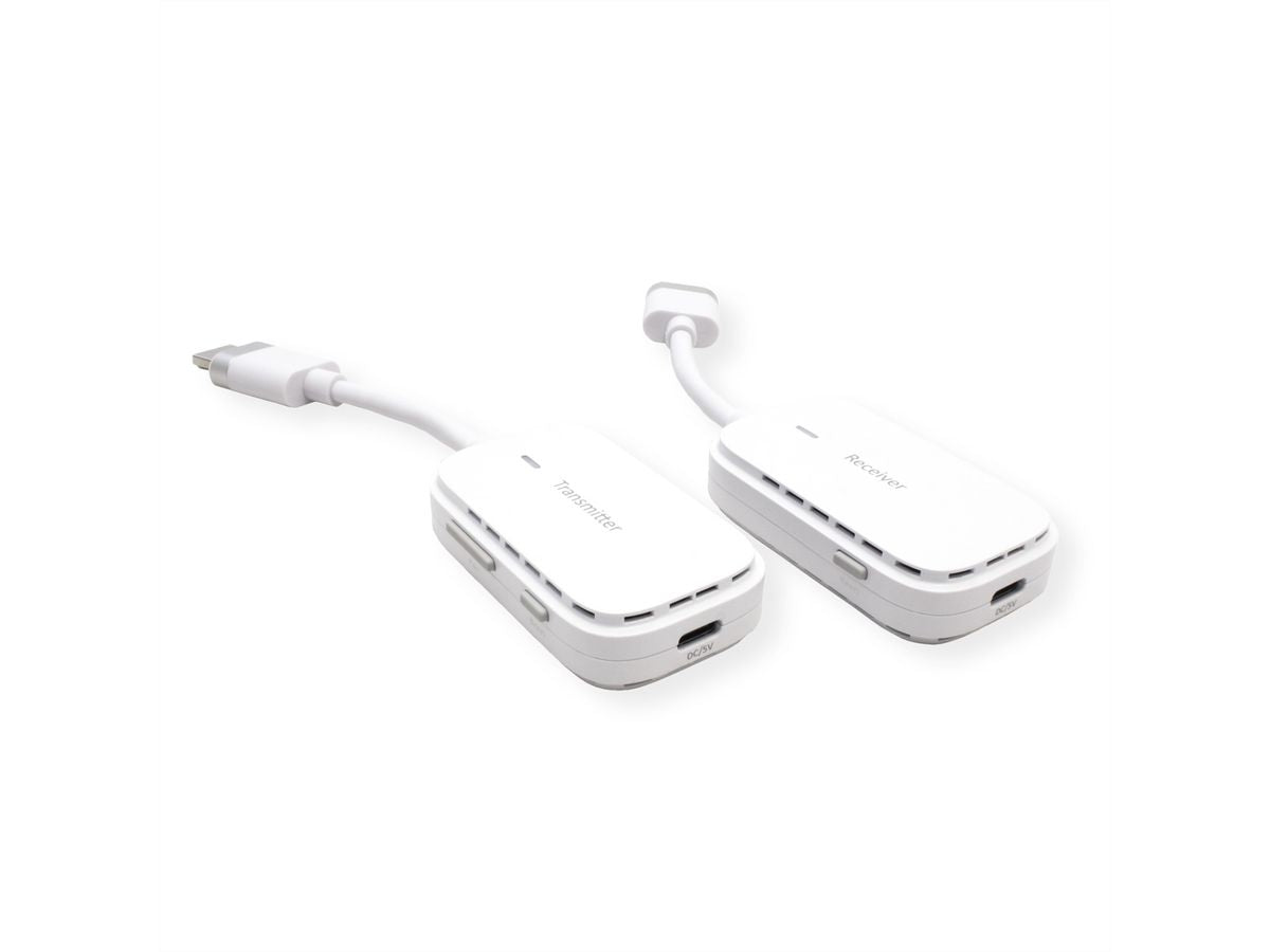 VALUE Wireless HDMI Extender-Set, 1× HDMI In / 1× HDMI Out, 1080p@60 Hz, 20 m, 3D, Verschlüsselt, Weiss