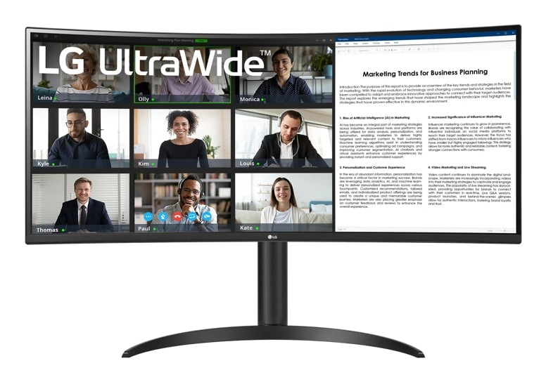LG 34WR55QK-B – 34" UWQHD VA 100 Hz Gebogen – USB-C (65 W), HDR