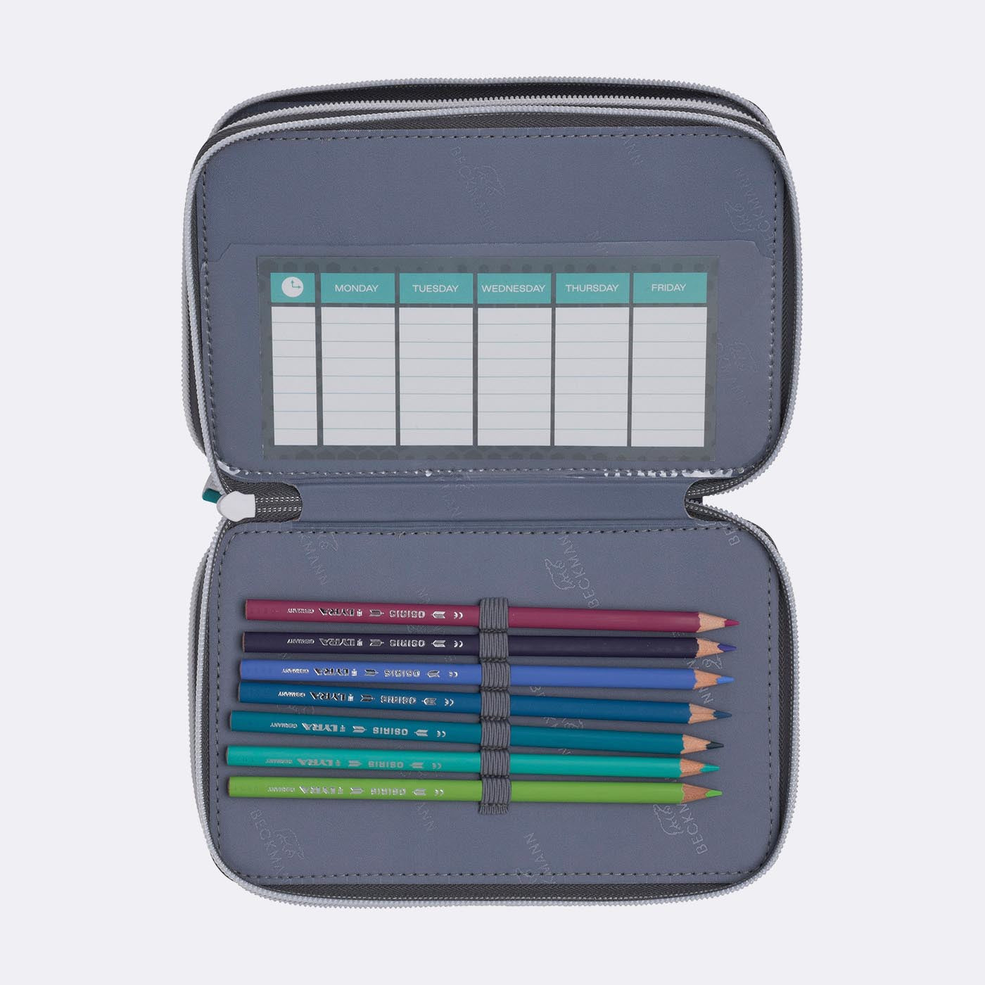 Beckmann Classic 1st Triple Etui, gefüllt – Game On – Kunststoff – 13 × 20,5 × 7 cm