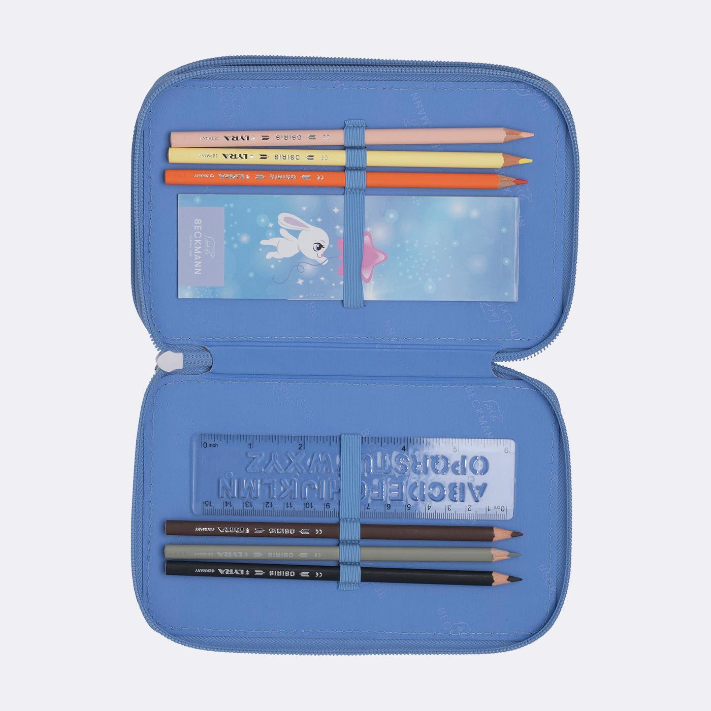 Beckmann Klassisches Dreifach-Etui, gefüllt, 27-teilig – Star Princess – Kunststoff – 13 × 20,5 × 7 cm