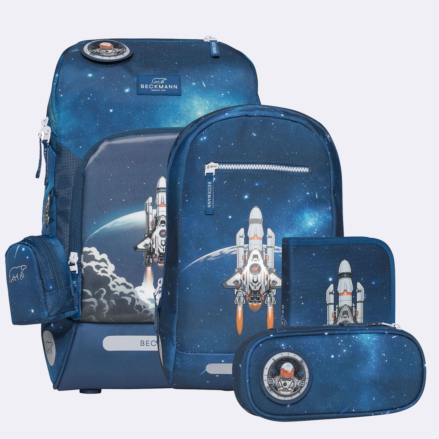 Beckmann Schulrucksack Active Air Flx – 6-teilig – Space Mission – recyclingfähig