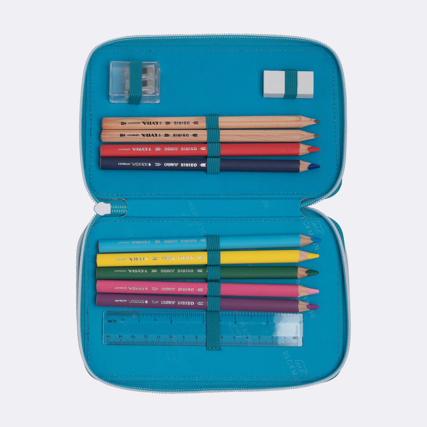 Beckmann Classic 1st Etui Triple, gefüllt – Arctic – Kunststoff – 13,0 × 20,5 × 7,0 cm