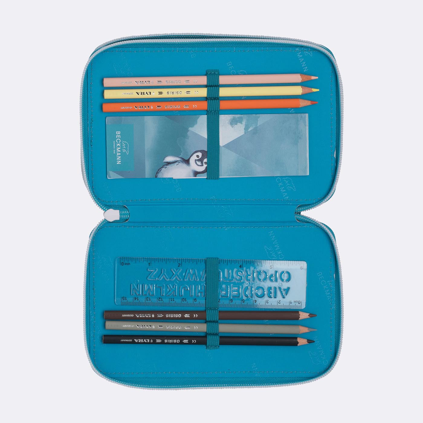 Beckmann Classic 1st Etui Triple, gefüllt – Arctic – Kunststoff – 13,0 × 20,5 × 7,0 cm