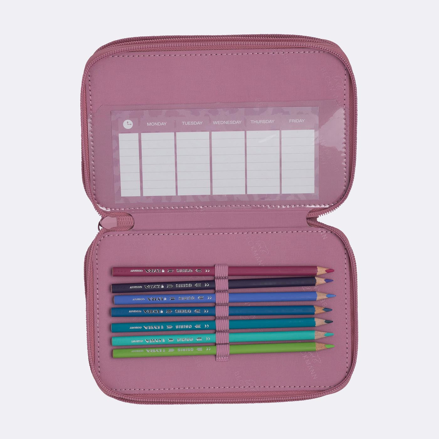 Beckmann Klassisches Dreifach-Etui, gefüllt – Furry – Kunststoff – 13,0 × 20,5 × 7,0 cm