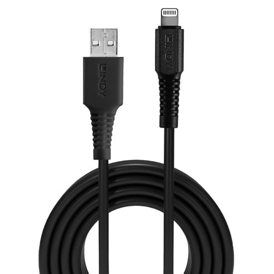 Lindy USB-auf-Lightning-Kabel, 1 m, Schwarz