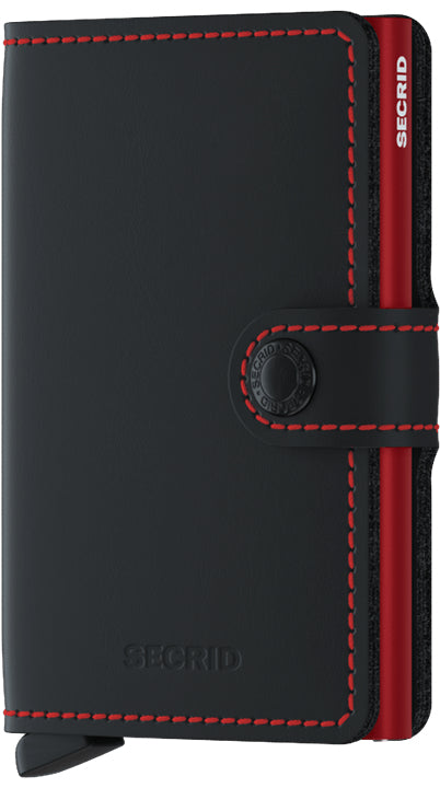 Secrid Kartenetui Miniwallet – RFID-Schutz – 10 Karten – 65×102×21 mm – Schwarz matt – Aluminium, Leder