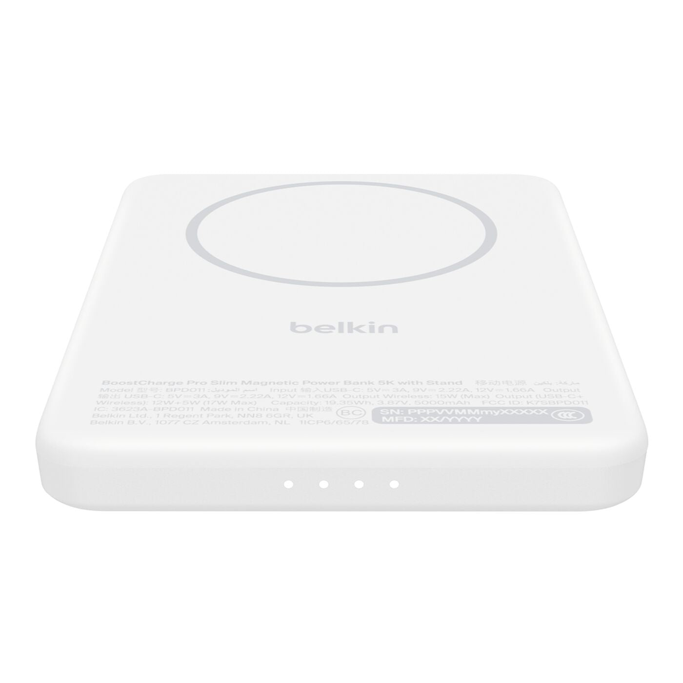 Belkin MagSafe Powerbank 5'000 mAh – 20 W PD, Wireless 15 W, 1× USB-C, weiss