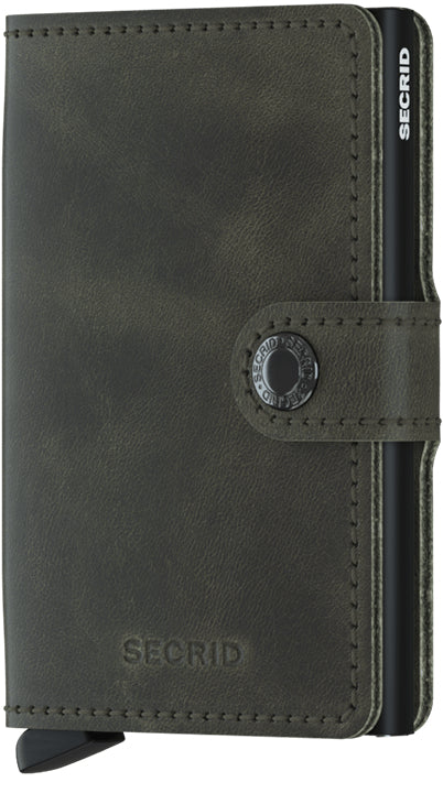 Secrid Miniwallet Kartenetui – RFID-Schutz, 10 Karten – 65 × 102 × 21 mm – Schwarz, Olive – Leder – 1 Stk.