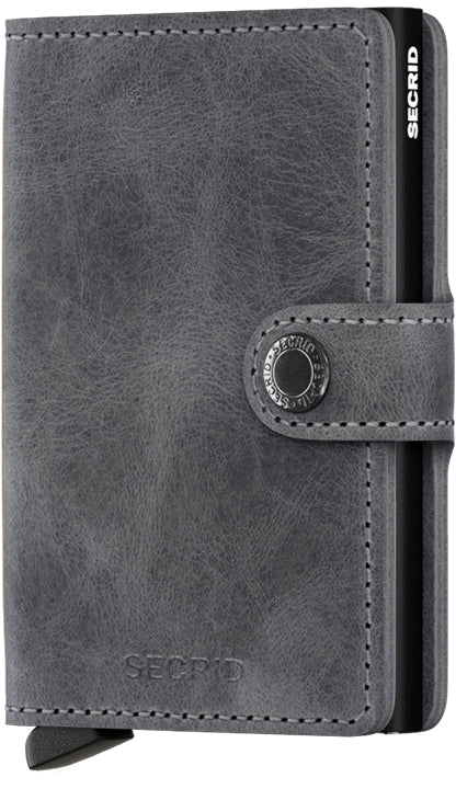 Secrid Kartenetui Miniwallet – RFID-Schutz, Schnappverschluss – 10 Karten, 65 × 102 × 21 mm – Schwarz/Grau