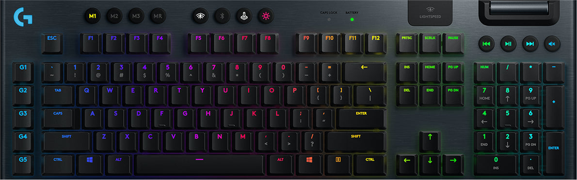 Logitech G G915 LIGHTSPEED – Gaming-Tastatur – mechanisch (GL Tactile) – Bluetooth & 2,4 GHz (Nano-Empfänger)