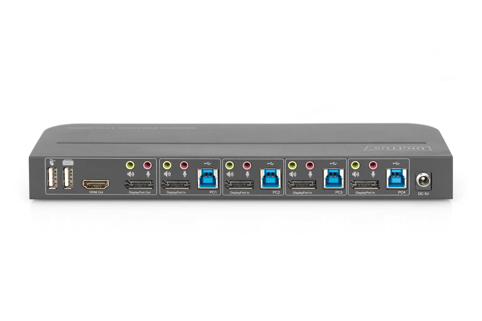Digitus KVM-Switch 4×1, DisplayPort/HDMI, USB, 4K (4096 × 2160)