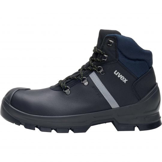 Uvex 2 Konstruktion Sicherheitsstiefel S3 – Schwarz/Blau – Grösse 47, Weite 11