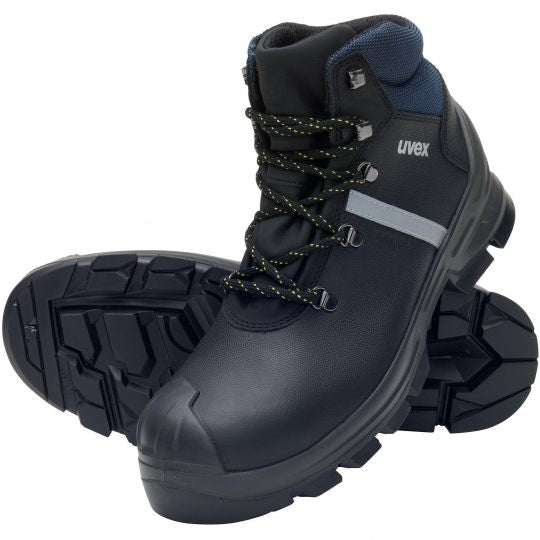 Uvex 2 Konstruktion Sicherheitsstiefel S3 – Schwarz/Blau – Grösse 46, Weite 11