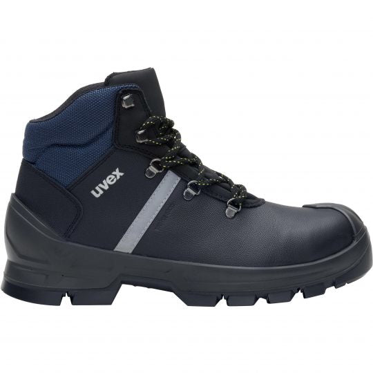 Uvex 2 Konstruktion Sicherheitsstiefel S3 – Schwarz/Blau – Grösse 46, Weite 11