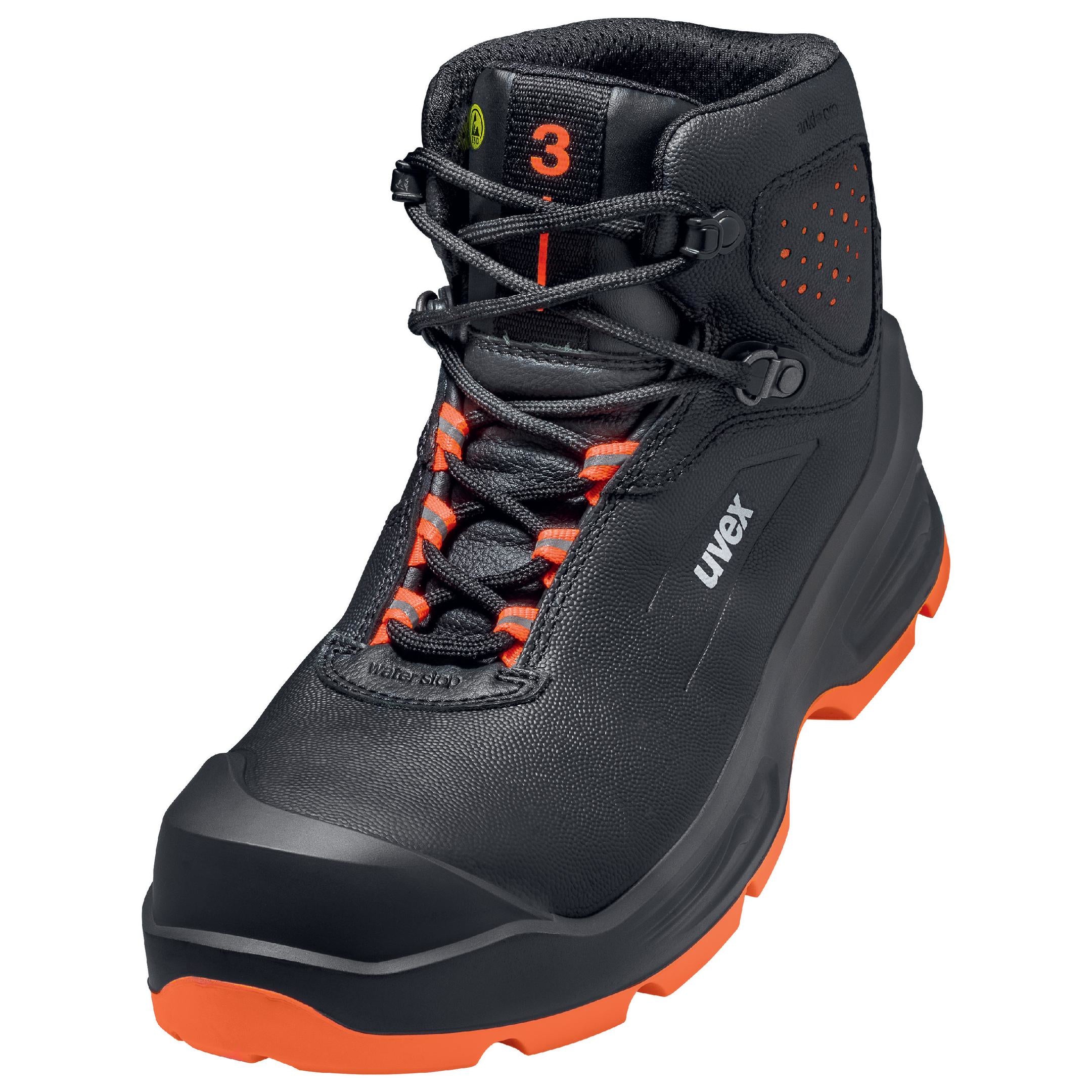 Uvex 3 Sicherheitsstiefel S3 – Schwarz/Orange – Grösse 50, Weite 11