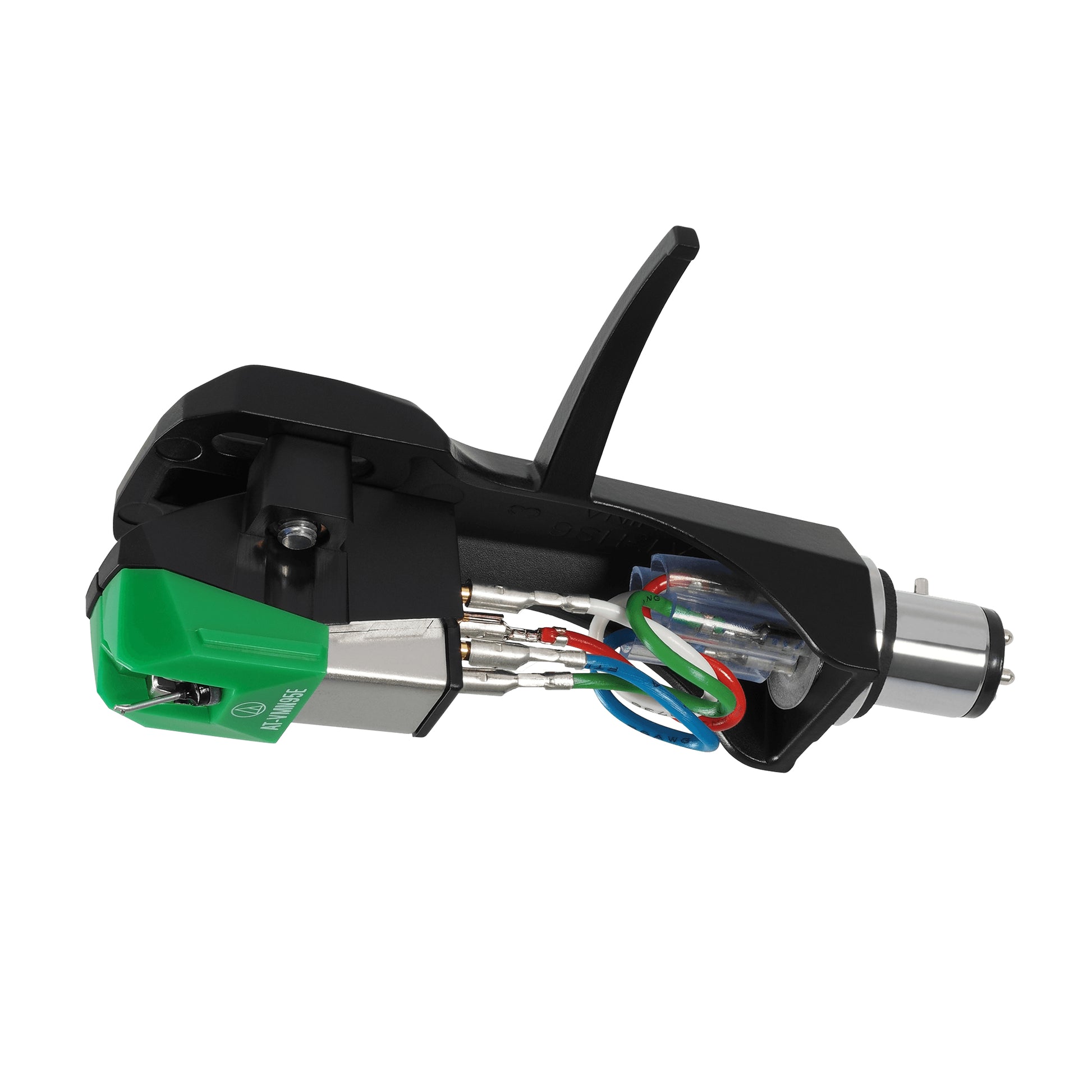Audio-Technica AT-VM95E/H – Phono-Tonabnehmer (Moving Magnet), 4 mV, inkl. Headshell, Schwarz