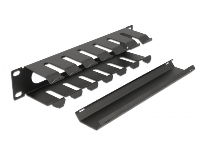 DeLOCK Rangierpanel 19" 1U, 254×70×44 mm, Metall – schwarz