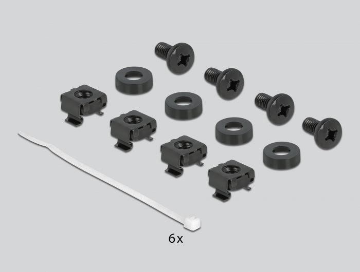 DeLOCK 10" Bürstenleiste – Kabelmanagementtafel, 19", 1U, 0,254 m Tiefe, Metall, Schwarz, 1 Stück