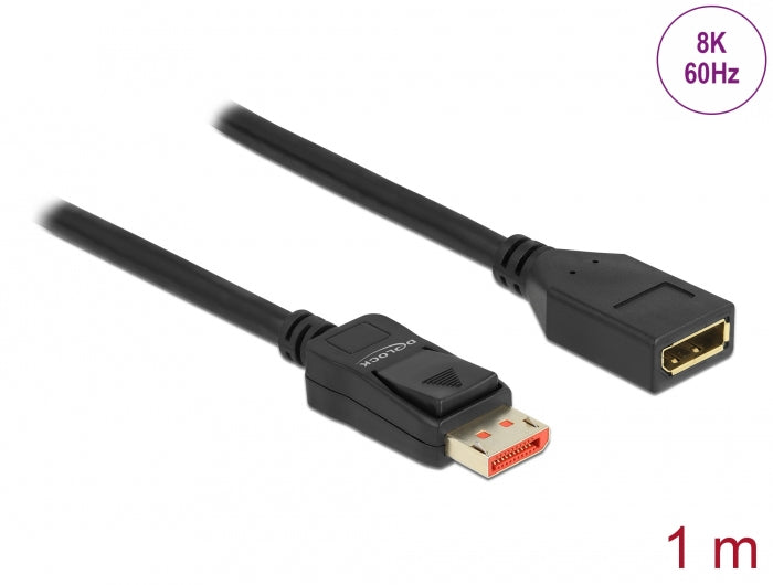 DeLOCK DisplayPort Verlängerung DP 1.4 – 8K 60 Hz – 1 m