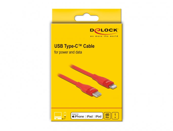 DeLOCK Daten- & Ladekabel – USB-C auf Lightning 1 m, MFi zertifiziert, 27 W – für iPhone/iPad