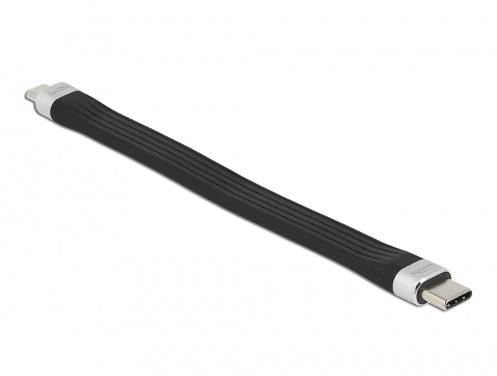 DeLOCK USB-Adapter USB-C auf Micro-USB-B – USB 2.0 (480 Mbps) – Flachbandkabel – Schwarz