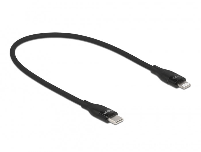 DeLOCK Daten- & Ladekabel – USB-C auf Lightning 0,5 m, MFi zertifiziert, 27 W, Schwarz – für iPhone/iPad