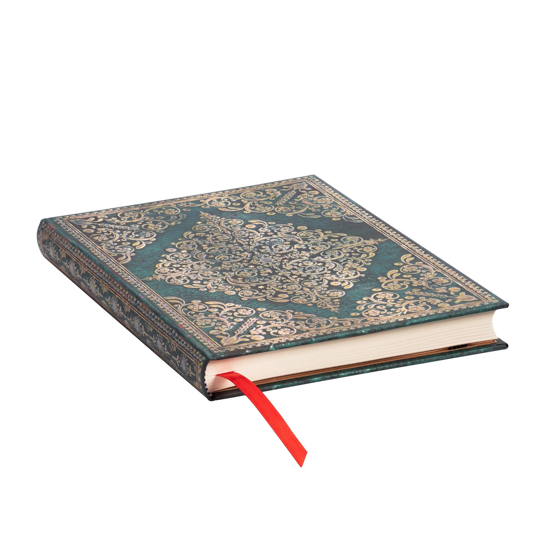 Paperblanks Notizbuch – 130 × 180 mm – 144 Seiten – 120 g/m² – Hardcover, Gummiband, Lesezeichen – grün