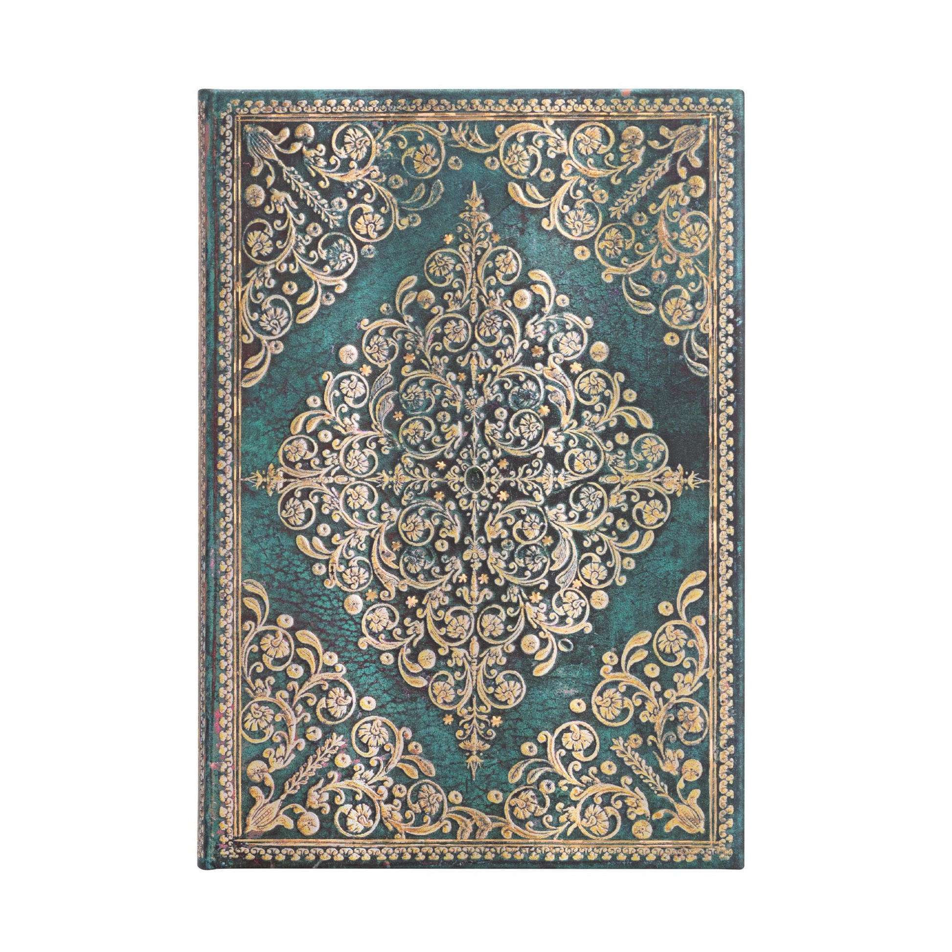 Paperblanks Notizbuch – 130 × 180 mm – 144 Seiten – 120 g/m² – Hardcover, Gummiband, Lesezeichen – grün