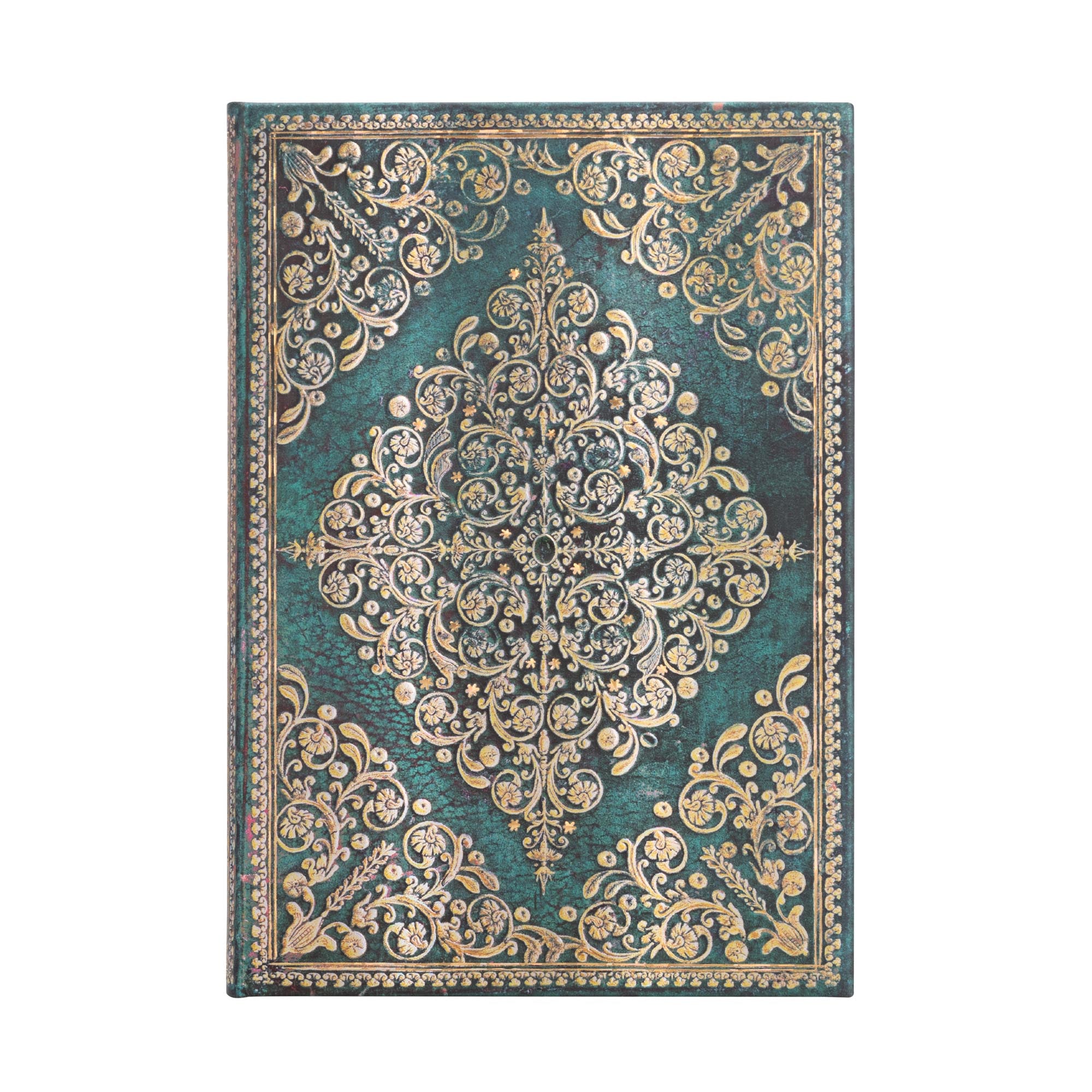 Paperblanks Notizbuch – 130 × 180 mm – 144 Seiten – 120 g/m² – Hardcover, Gummiband, Lesezeichen – grün