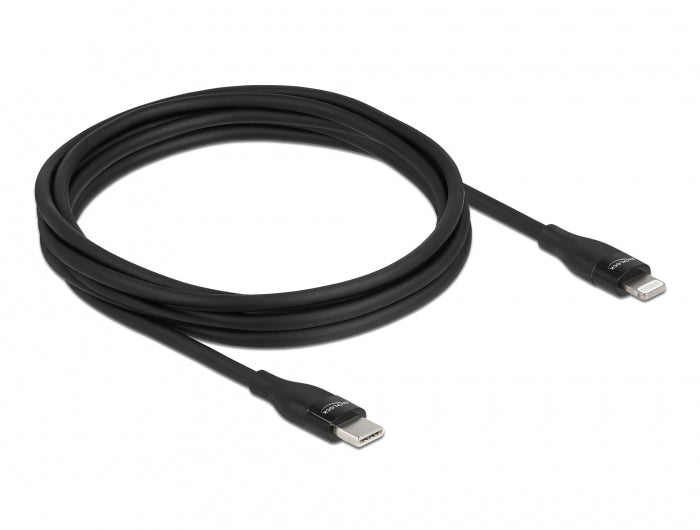 DeLOCK Daten- & Ladekabel – USB-C auf Lightning 2 m, MFi zertifiziert, 27 W, Schwarz – für iPhone/iPad