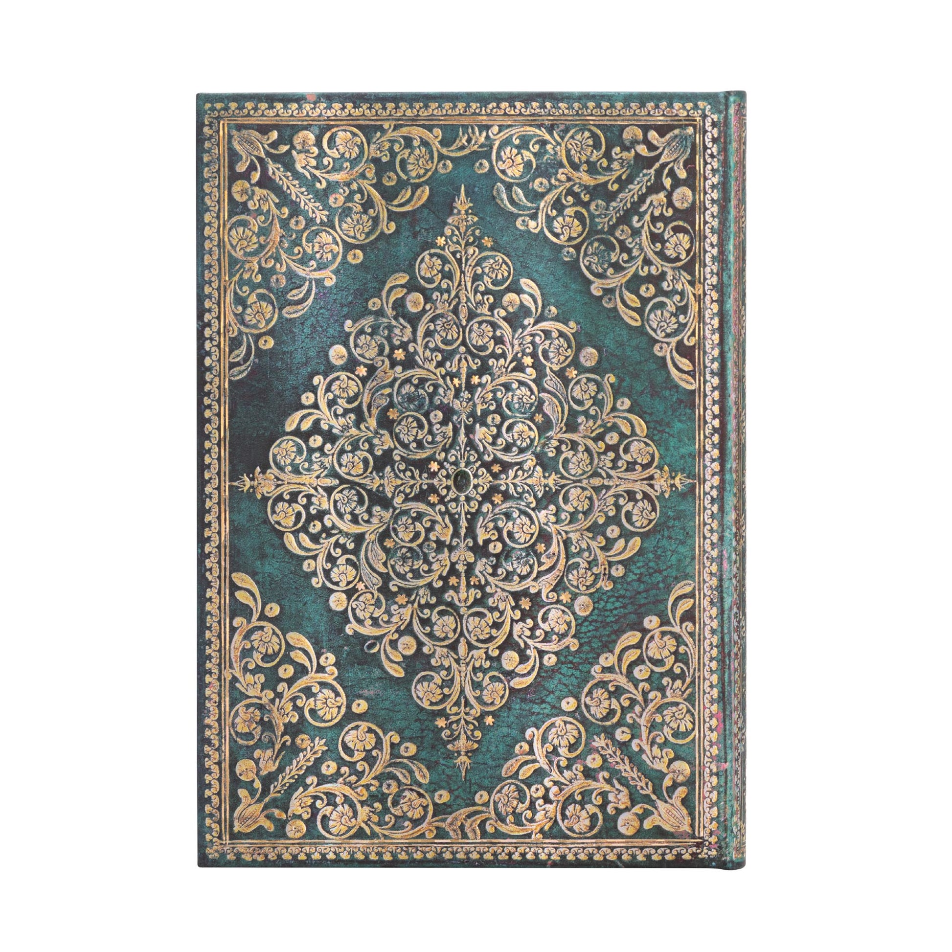 Paperblanks Notizbuch – 130 × 180 mm – 144 Seiten – 120 g/m² – Hardcover, Gummiband, Lesezeichen – grün