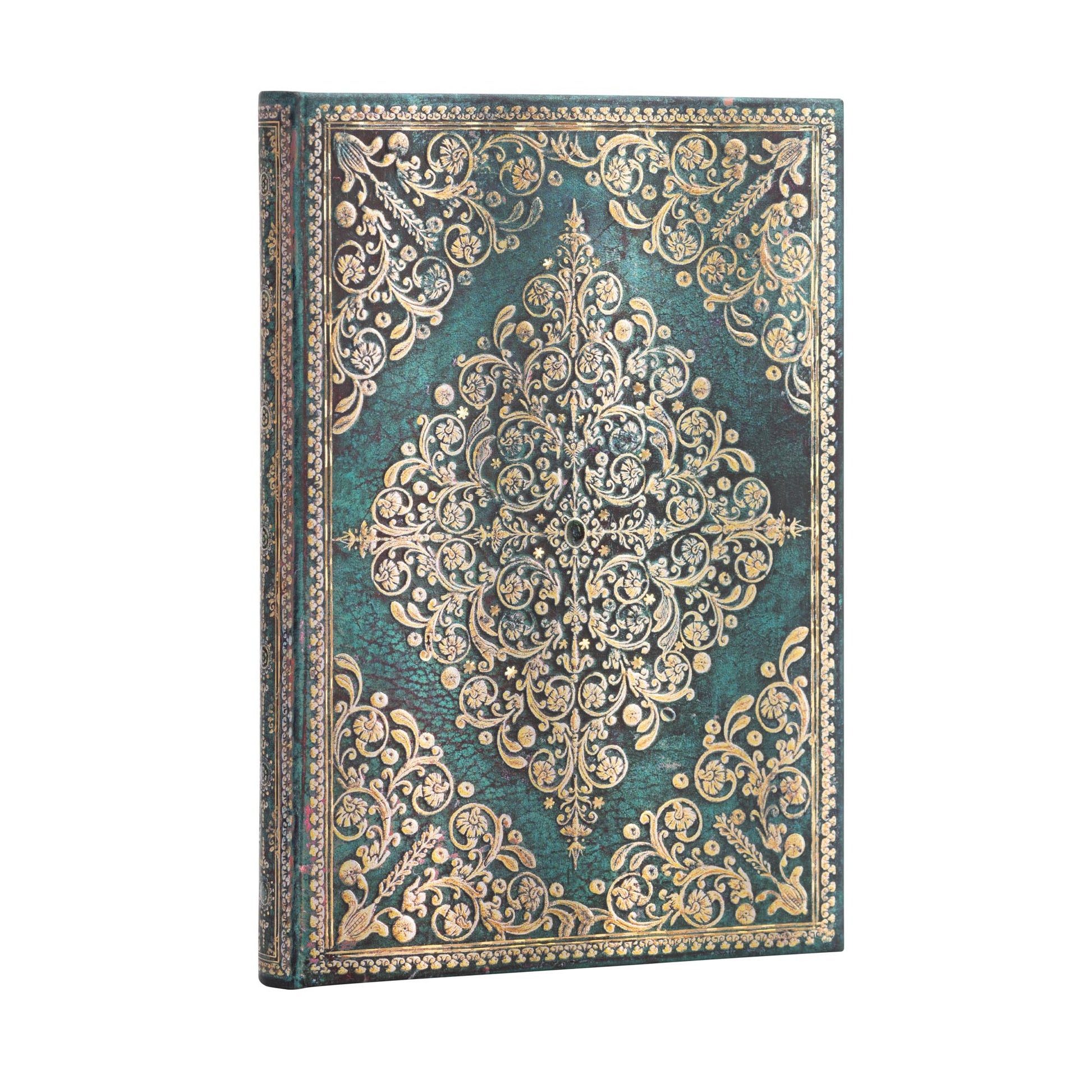 Paperblanks Notizbuch – 130 × 180 mm – 144 Seiten – 120 g/m² – Hardcover, Gummiband, Lesezeichen – grün