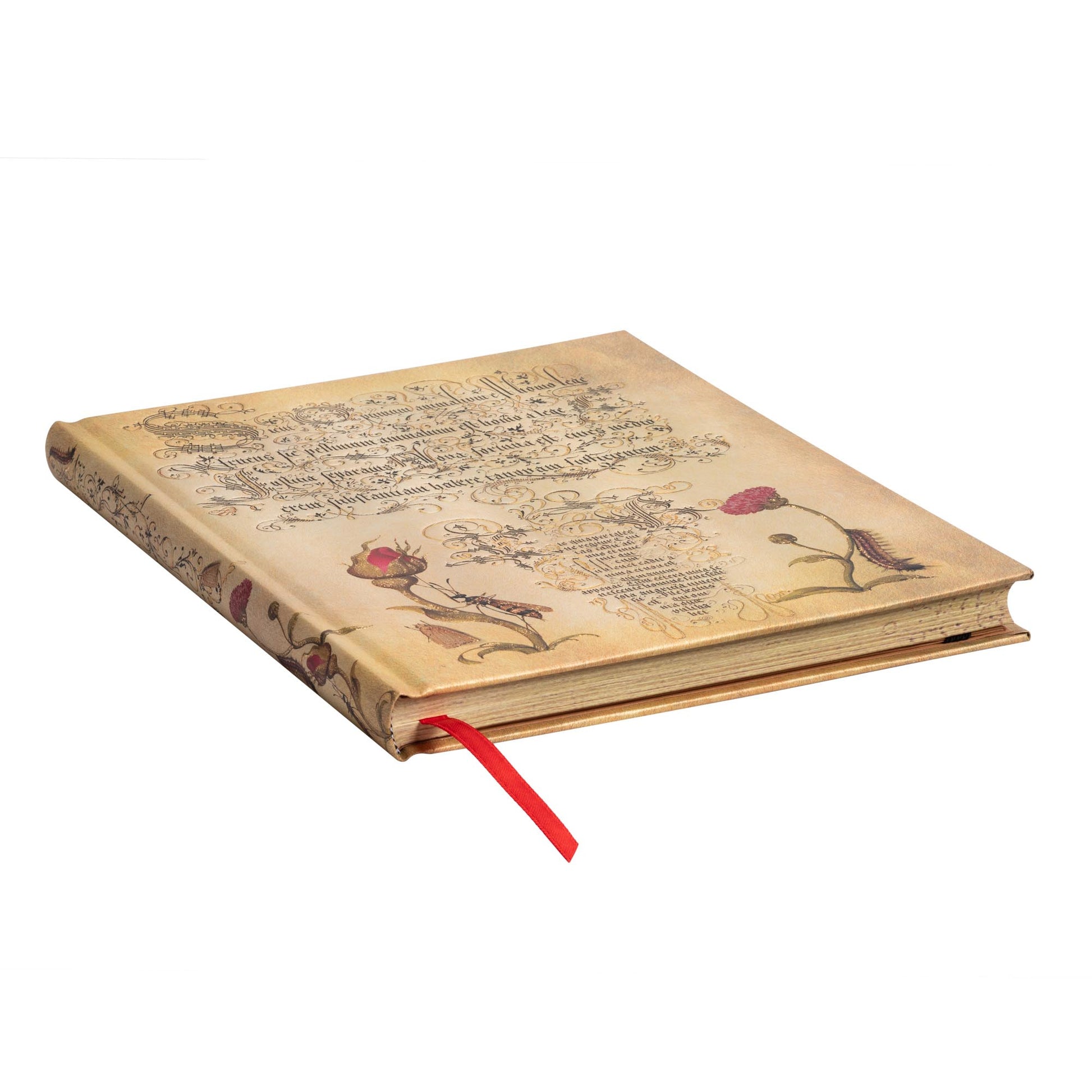 Paperblanks Notizbuch, 180 × 230 mm, blanko, Fadenheftung, Hardcover, 144 Seiten, 120 g/m² – braun, Rose