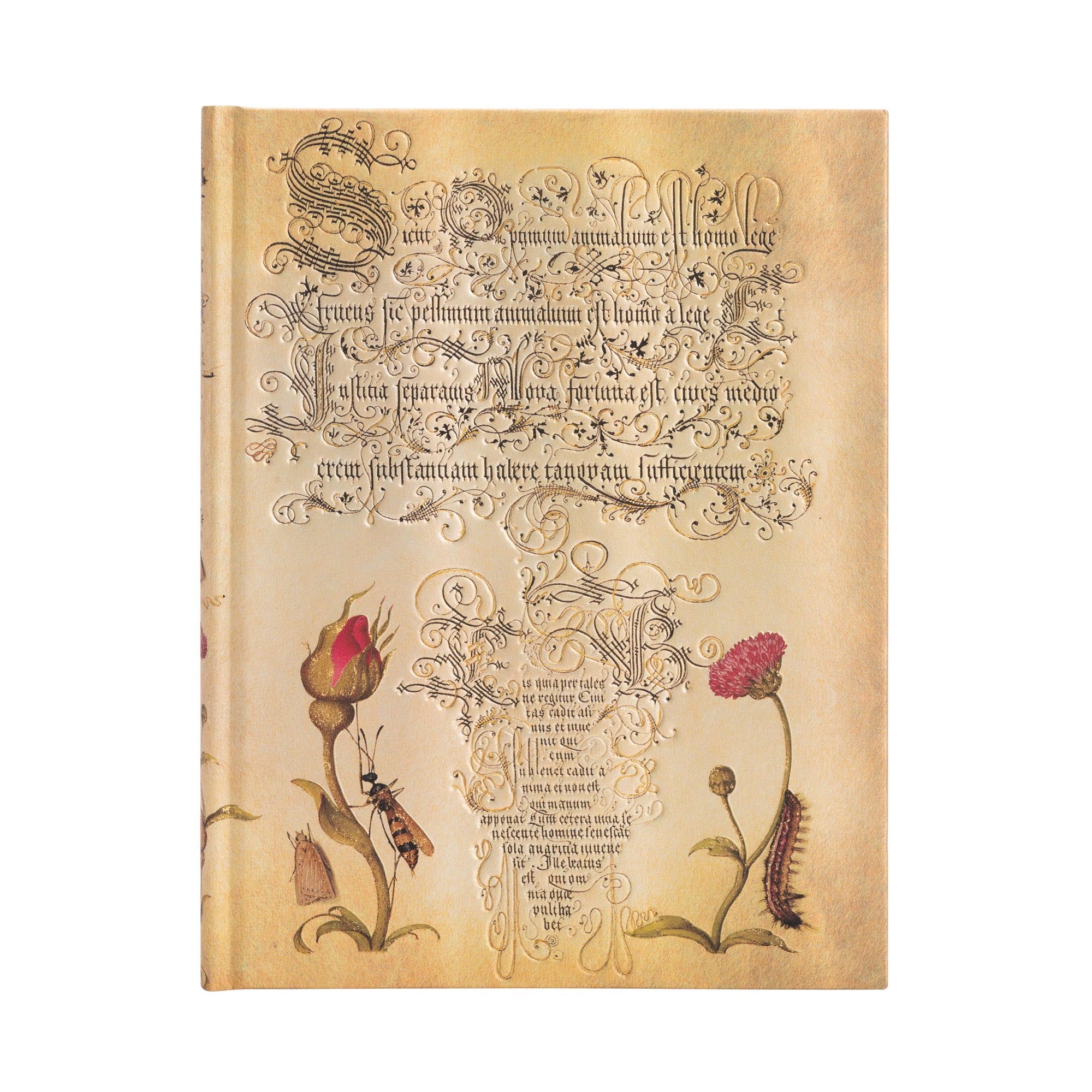 Paperblanks Notizbuch, 180 × 230 mm, blanko, Fadenheftung, Hardcover, 144 Seiten, 120 g/m² – braun, Rose