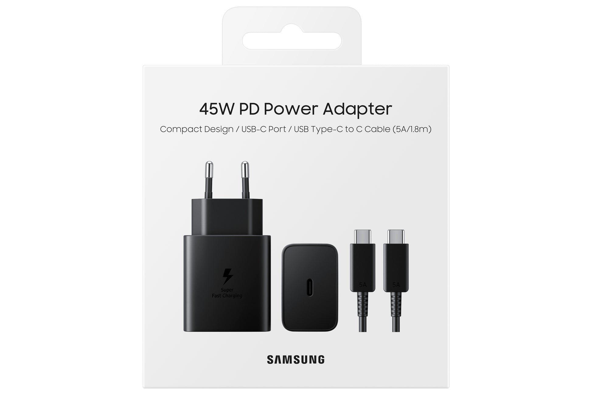 Samsung EP-T4510 USB-Ladegerät 45 W – USB-C×1 – PD 3.0, SFC 2.0 – Schwarz