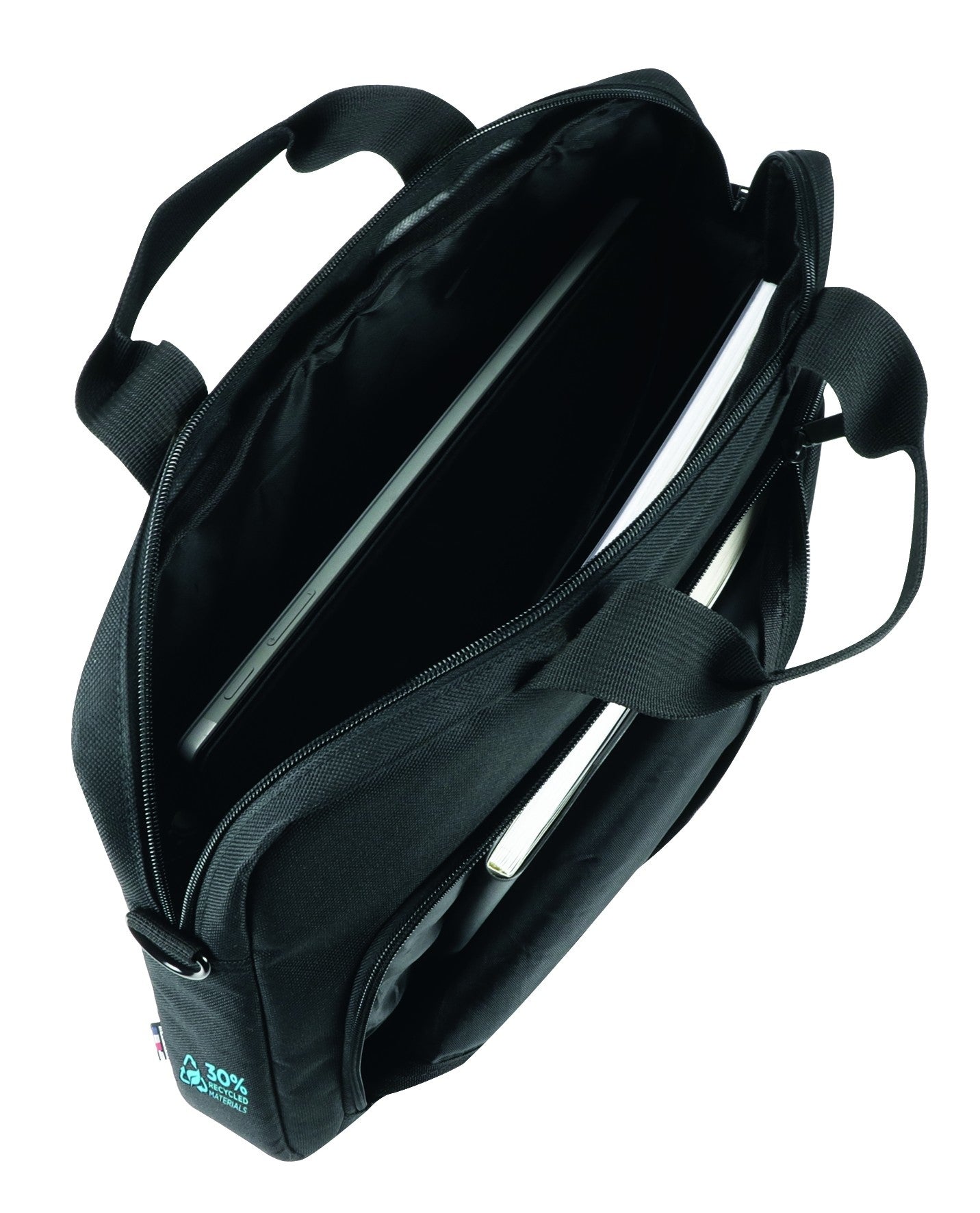 Mobilis The One Notebook-Tasche bis 16" – 30% recyceltes Polyester (GRS), wasserfest – Schwarz