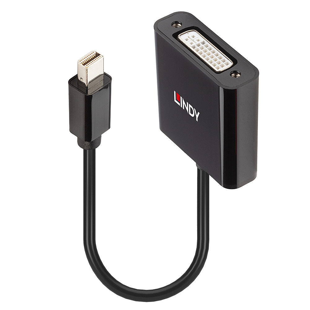 Lindy 41736 Adapter Mini DisplayPort zu DVI-D – 1920 × 1200 @ 60 Hz, 0,16 m, DisplayPort 1.2 – Schwarz