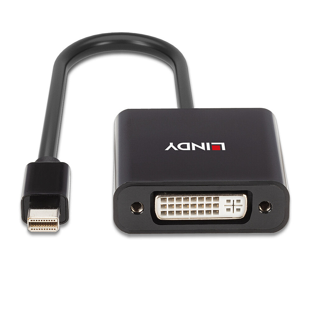 Lindy 41736 Adapter Mini DisplayPort zu DVI-D – 1920 × 1200 @ 60 Hz, 0,16 m, DisplayPort 1.2 – Schwarz