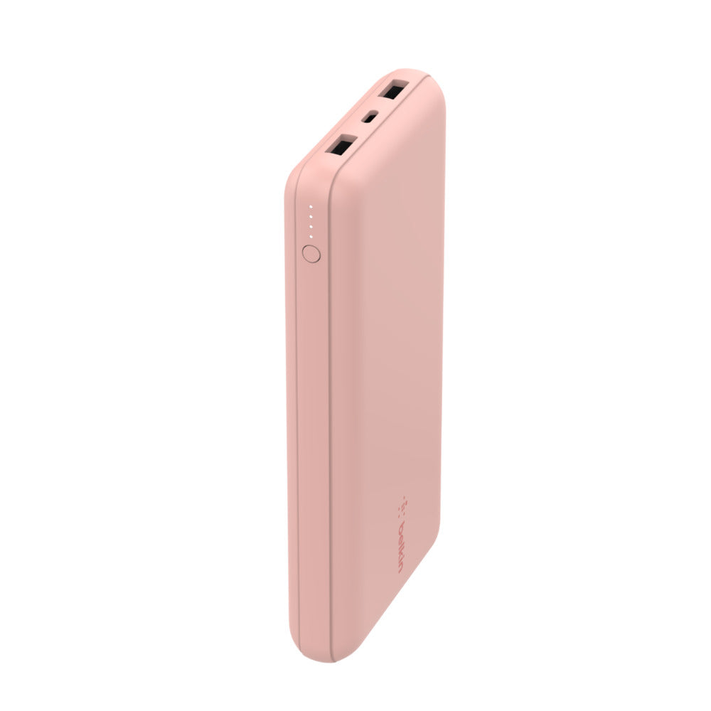 Belkin Powerbank 20000 mAh, 1× USB-C, 2× USB-A, für Smartphones, Tablets, Rosa
