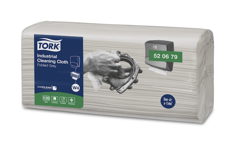 Tork Industrie-Reinigungstücher – exelCLEAN-Material, 1-lagig, 35,5 × 10,8 cm – Grau – 480 Stk.
