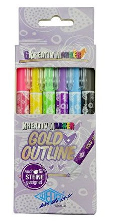 Wedo Kreativmarker für Permanent-Marker – mehrfarbig, 6er Set
