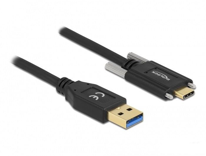 DeLOCK USB-A auf USB-C Kabel – USB 3.2 Gen 2 (10 Gbit/s) – 1,5 m – Goldstecker – Schwarz