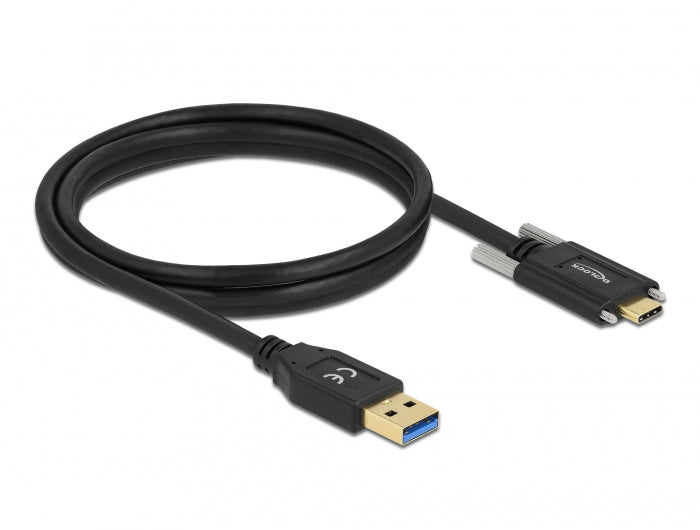 DeLOCK USB-A auf USB-C Kabel – USB 3.2 Gen 2 (10 Gbit/s) – 1,5 m – Goldstecker – Schwarz
