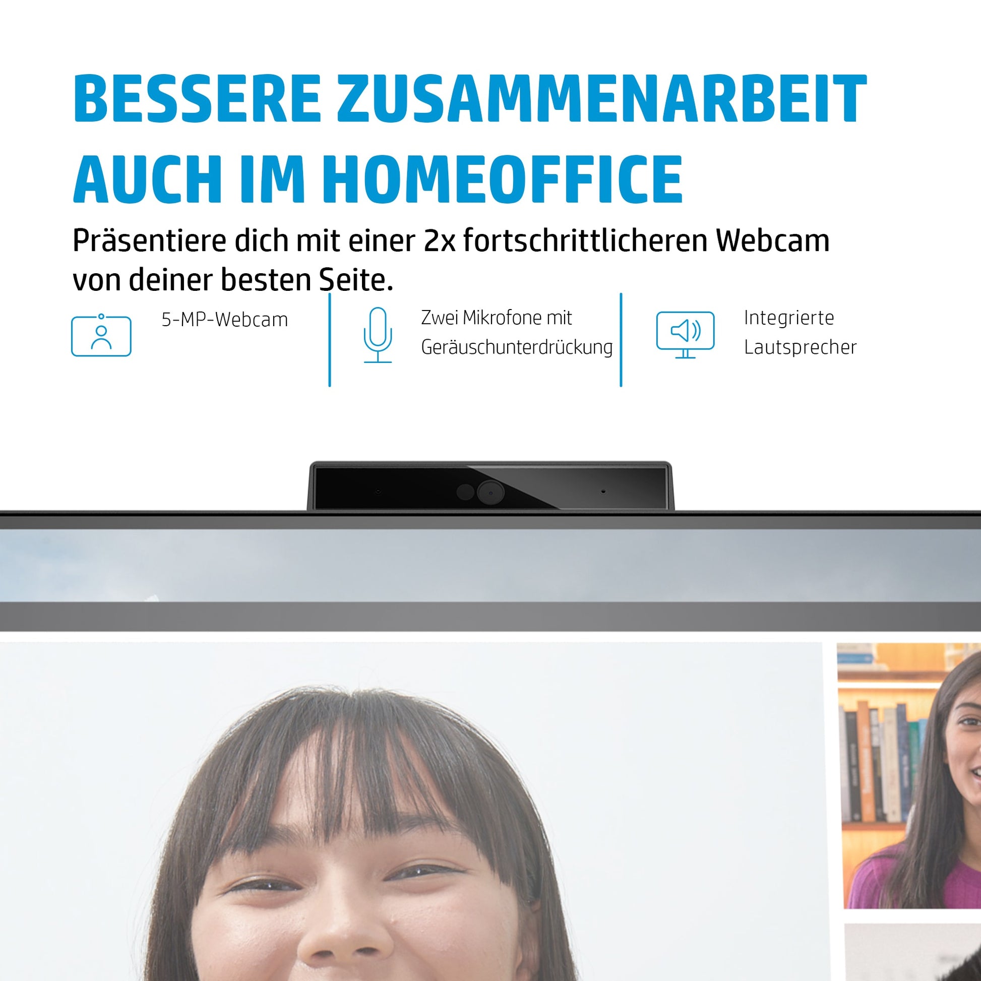 HP E27m G4 – Monitor, 27", IPS, 75 Hz, 300 cd/m², Webcam, Lautsprecher, USB-C (65 W), VESA 100 × 100, Silber