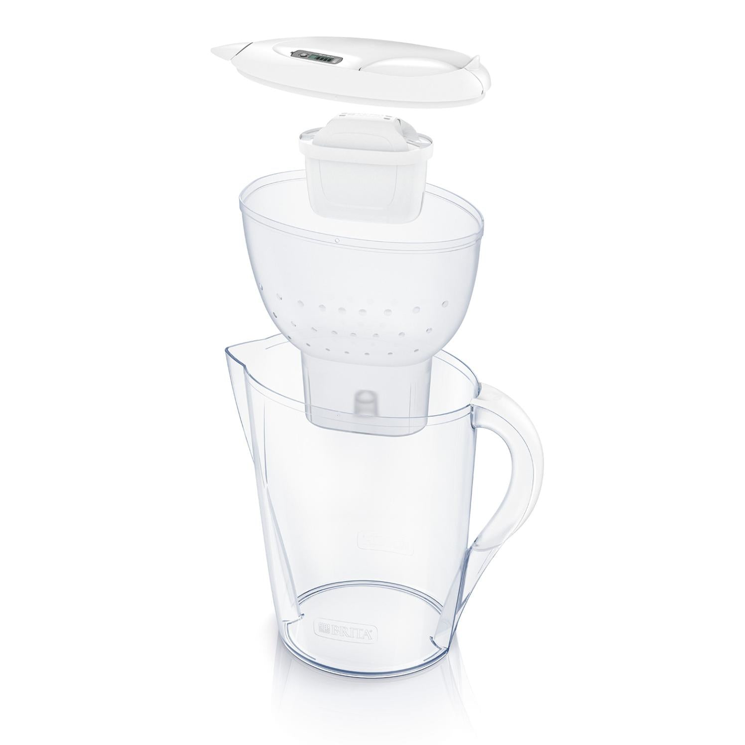 Brita Marella Tischwasserfilter – 2,4 l, inkl. 12 MAXTRA PRO Kartuschen, Weiss